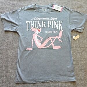 Character Women Lightweight Crewneck Retro Soft VTG Wash Tee Pink Panther Small